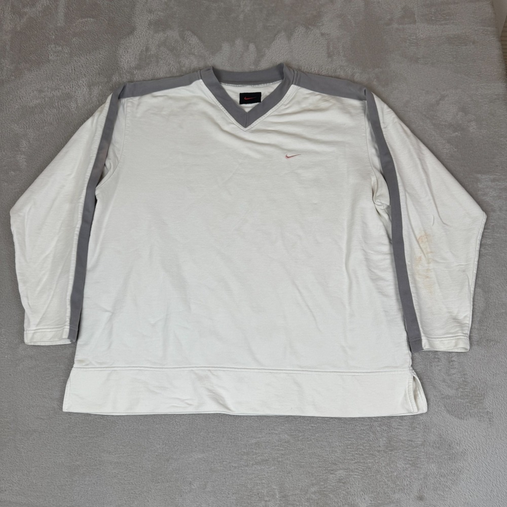 VTG Y2K Nike Shirt Mens 2XL White Preowned Flaws Long‎ Sleeve Golf Performance